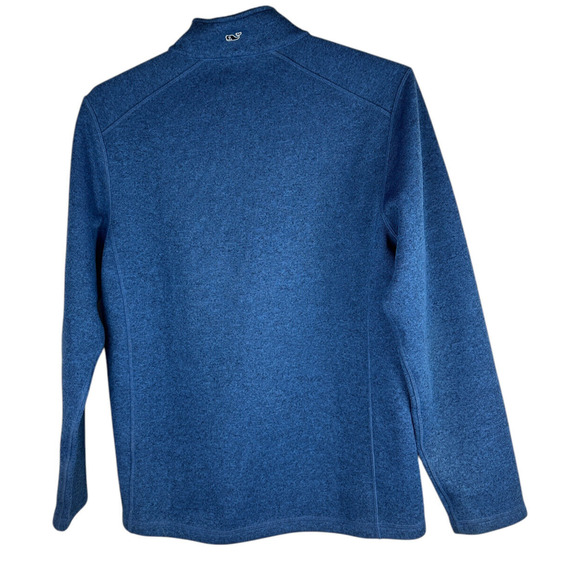 Vineyard Vines Mountain Quarter Zip Fleece Sweater Pullover Blue Men's Medium - Picture 3 of 10